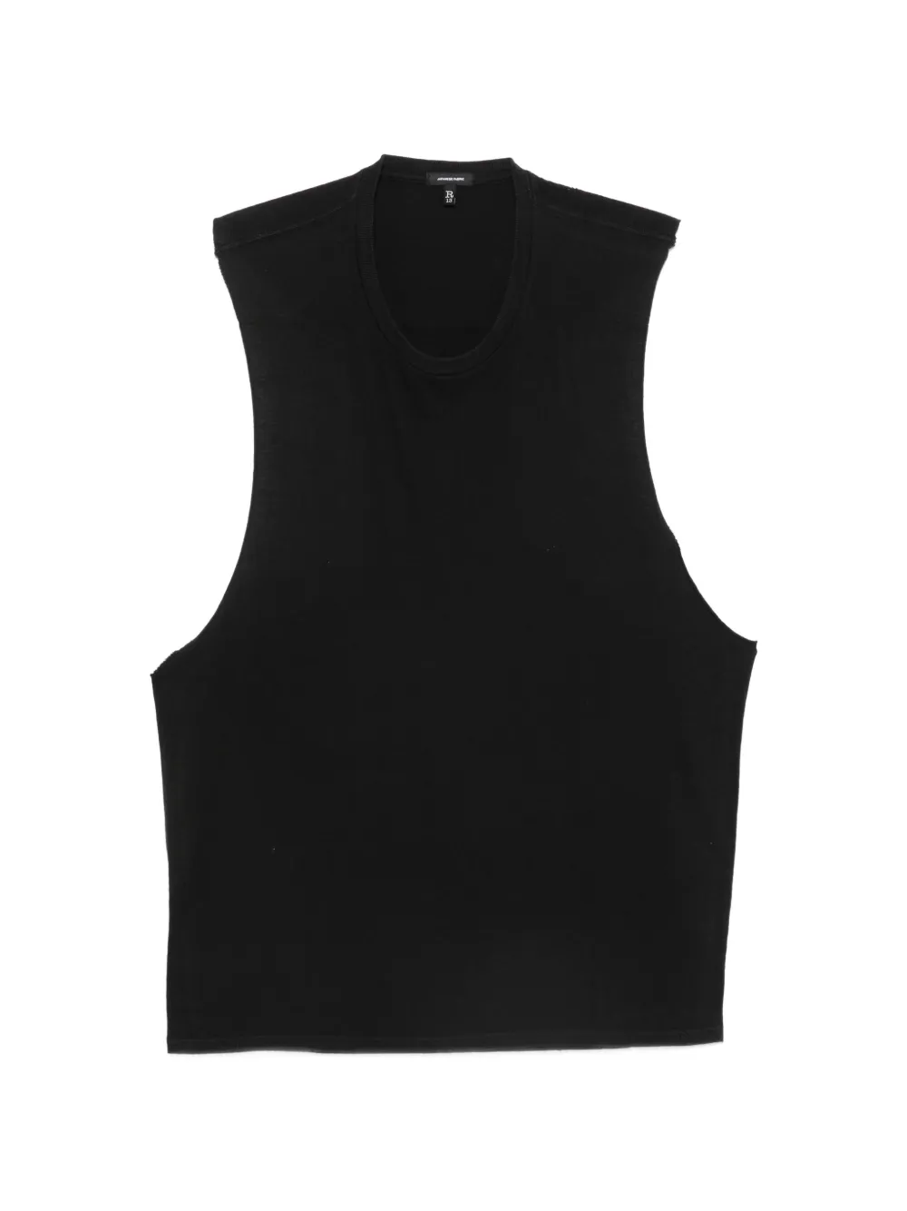 R13 raw-edge sleeveless tank top - Black