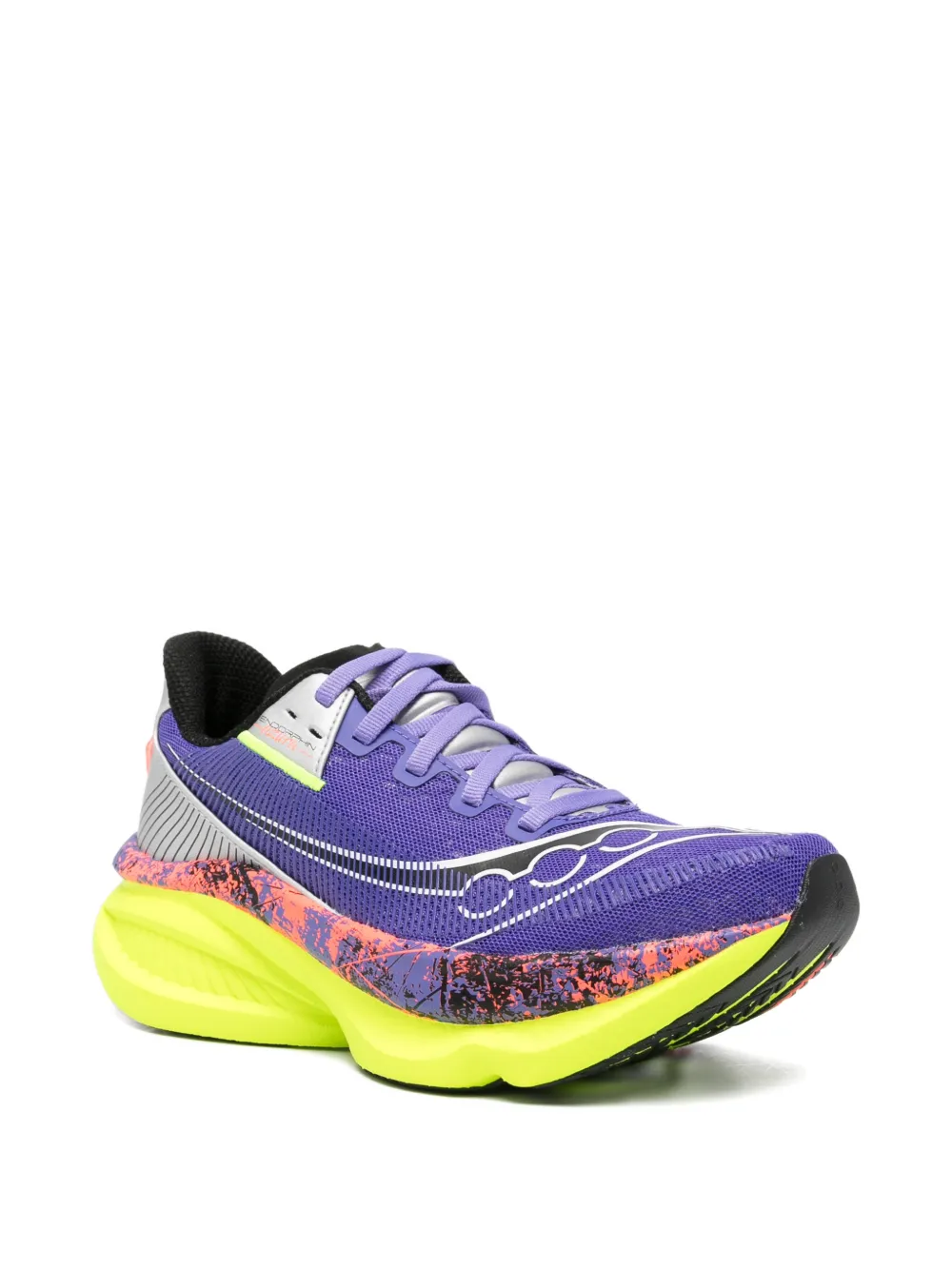 Saucony Endorphin mesh-panelled logo-print sneakers Paars