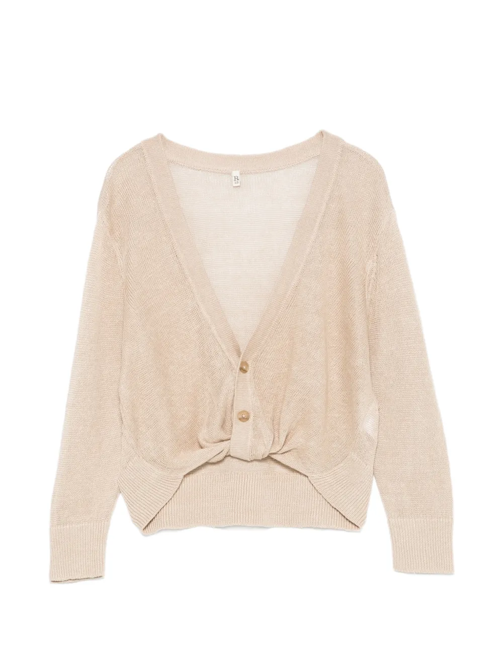 R13 twist-detail V-neck cardigan - Neutrals