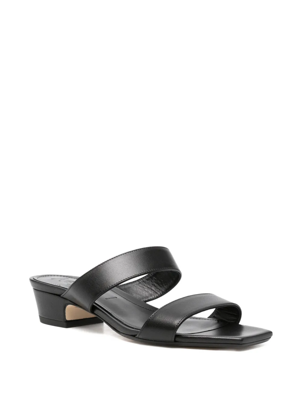 Aeyde double-strap square-toe sandals Zwart
