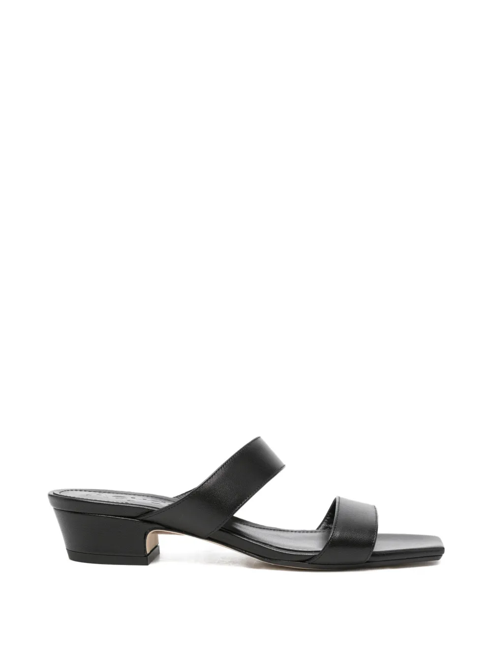 Aeyde double-strap square-toe sandals Zwart