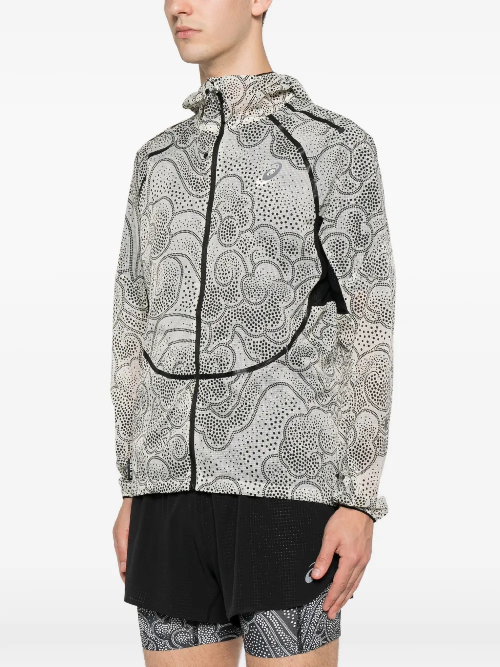 ASICS Jack met capuchon en print Wit