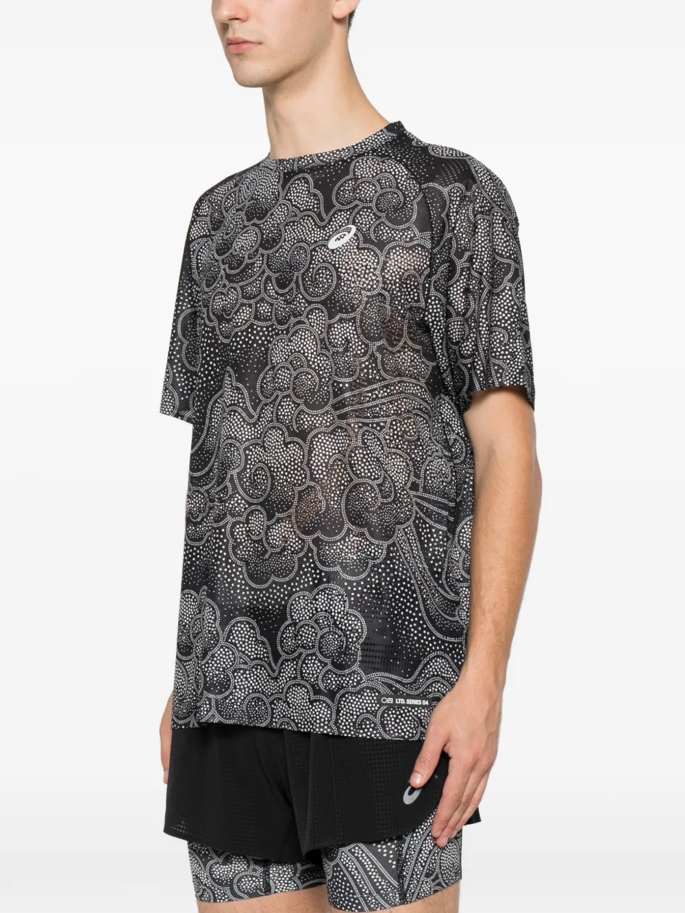  Asics Camiseta Con Estampado Gráfico - Negro 