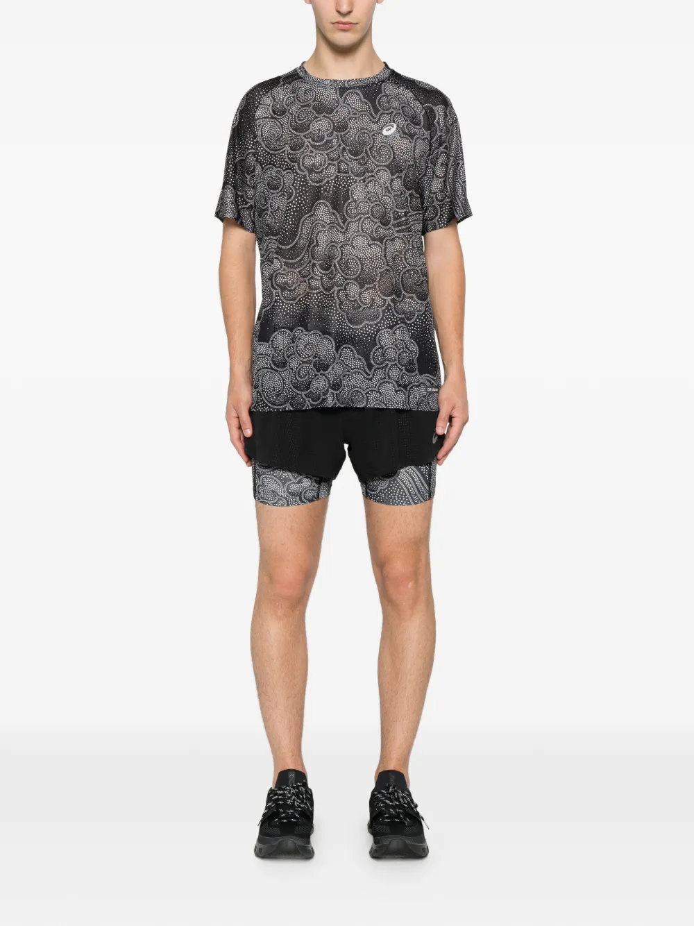  Asics Camiseta Con Estampado Gráfico - Negro 