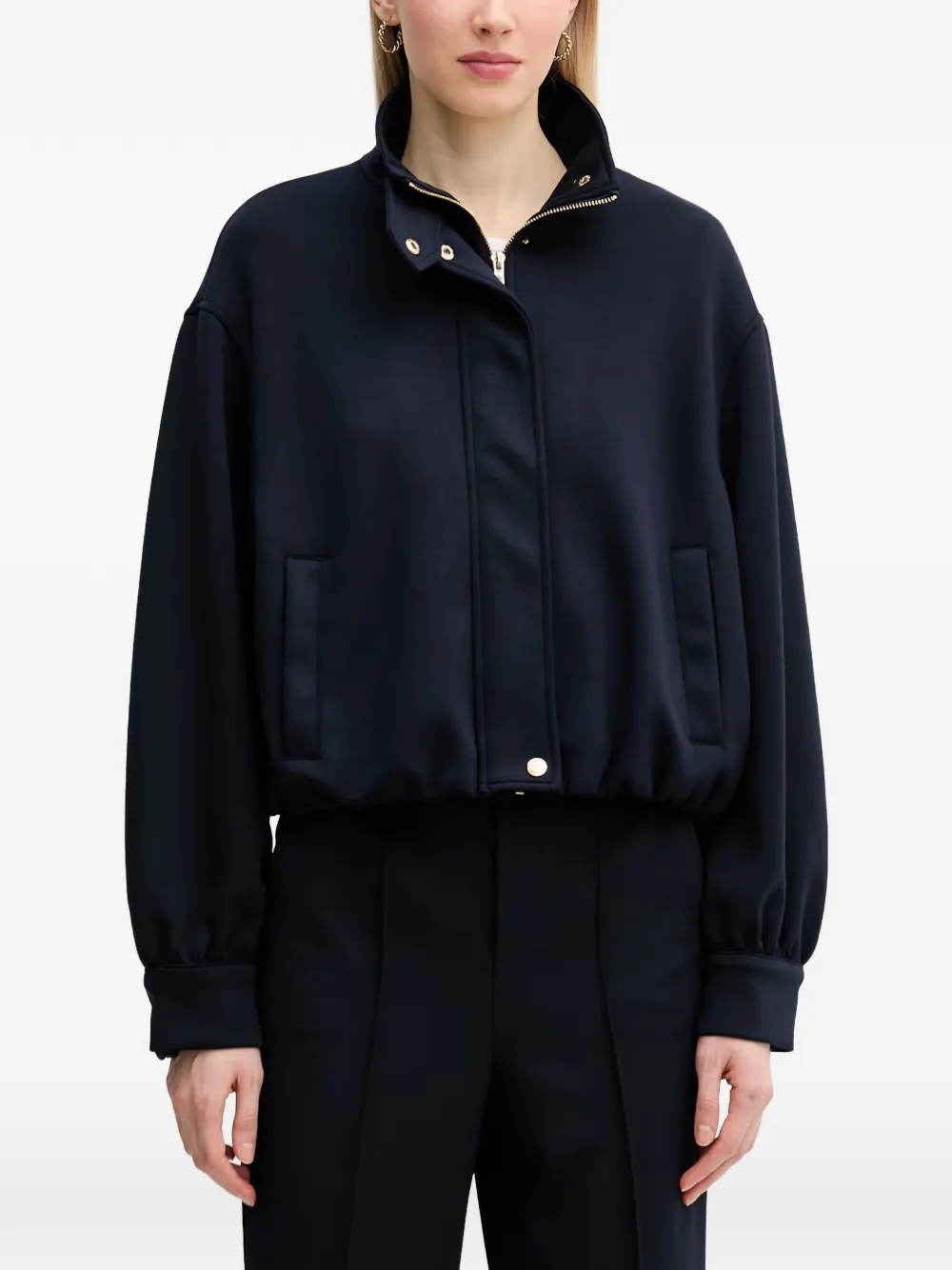 Ouí High-neck Zip-up Bomber Jacket In Blue