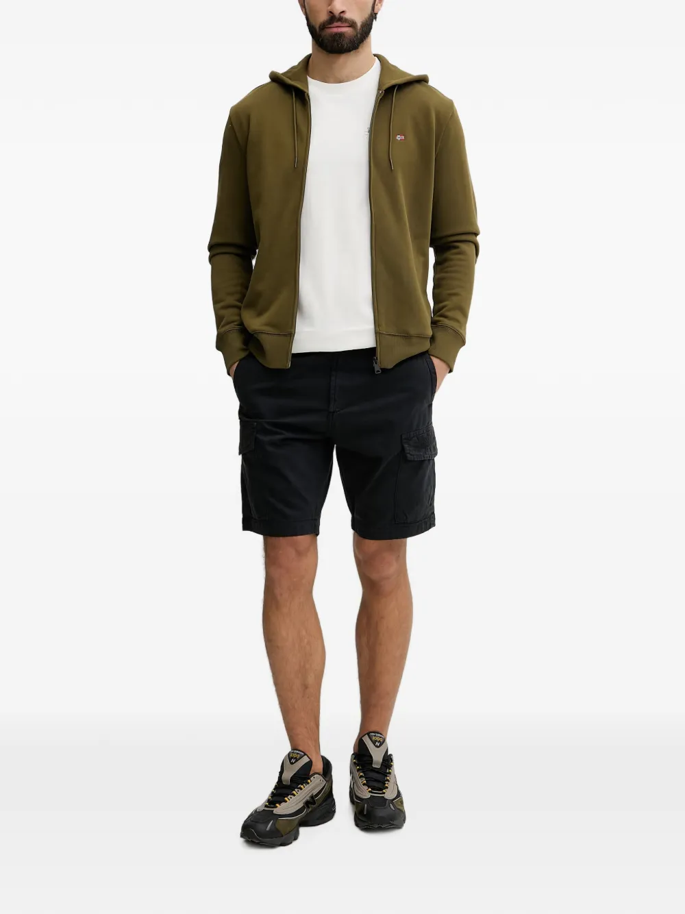 Napapijri Balis zip-up drawstring hoodie Groen
