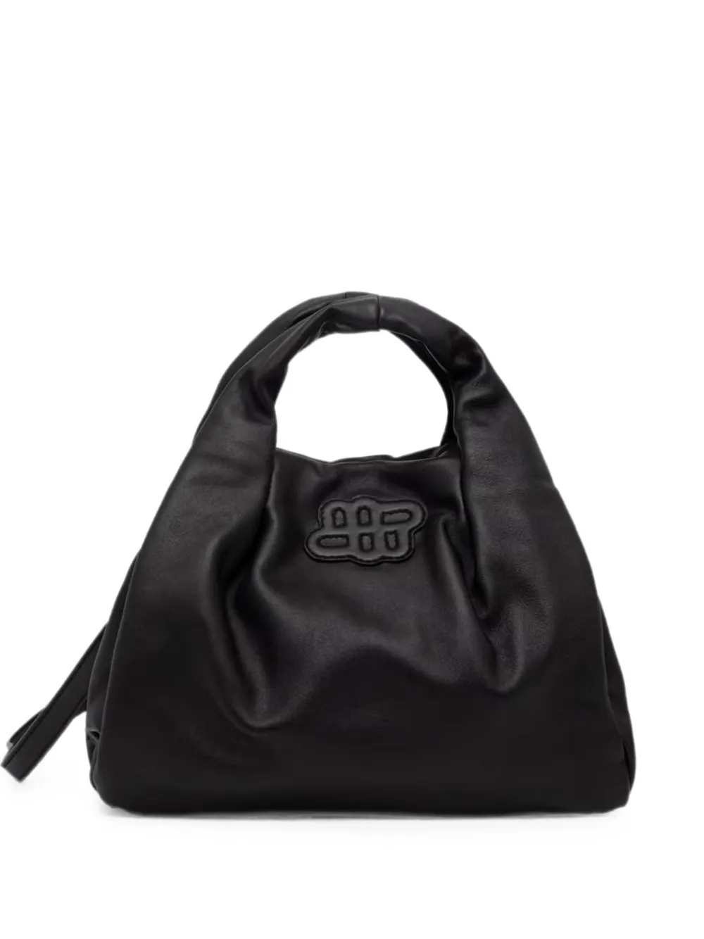 MUNTHE Lix logo-patch ruched tote bag - Nero