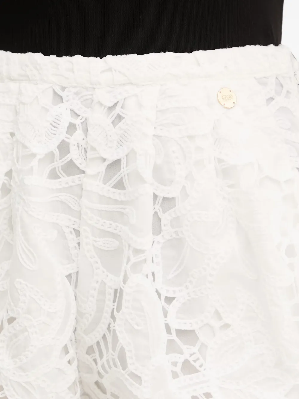 Silvian Heach Gewelfde shorts met kanten laag Wit