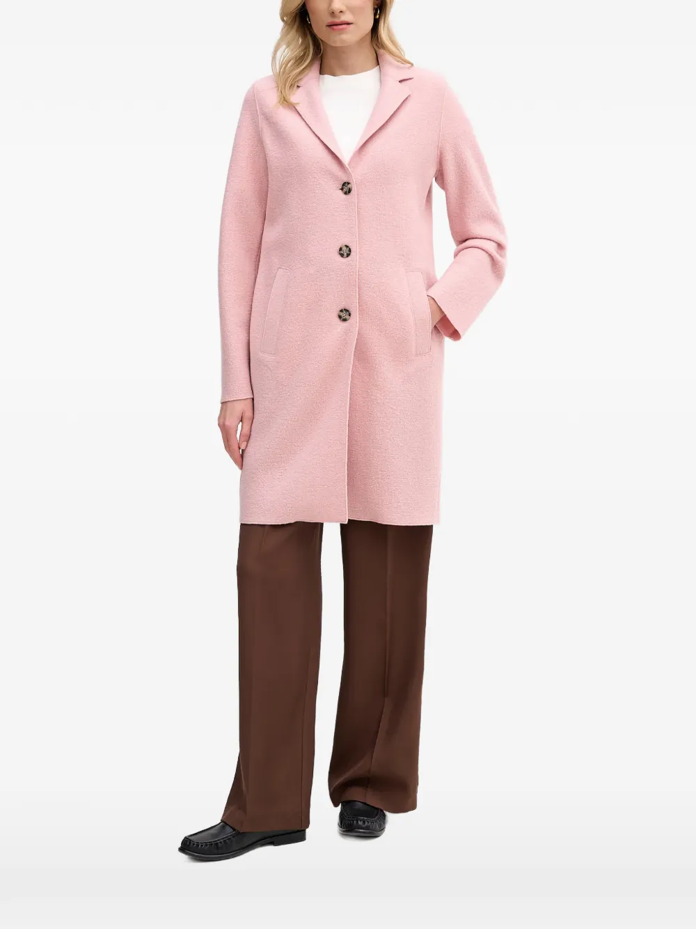 Ouí Mayson Single-breasted Notched-lapels Coat In Pink