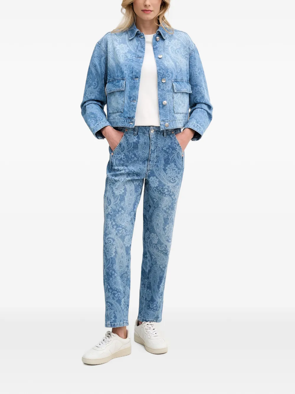 OUI Jack met paisley-print Blauw