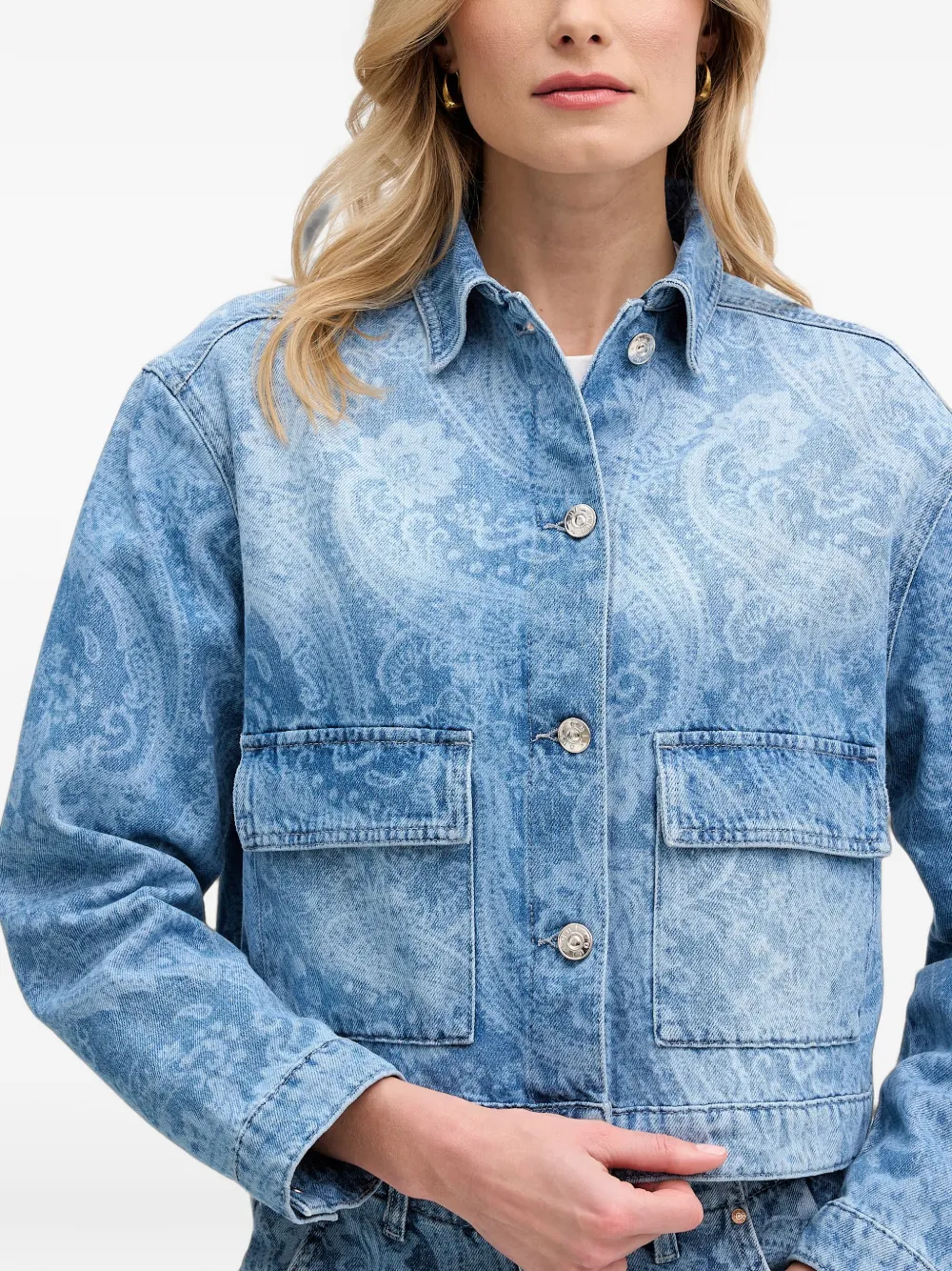 OUI Jack met paisley-print Blauw