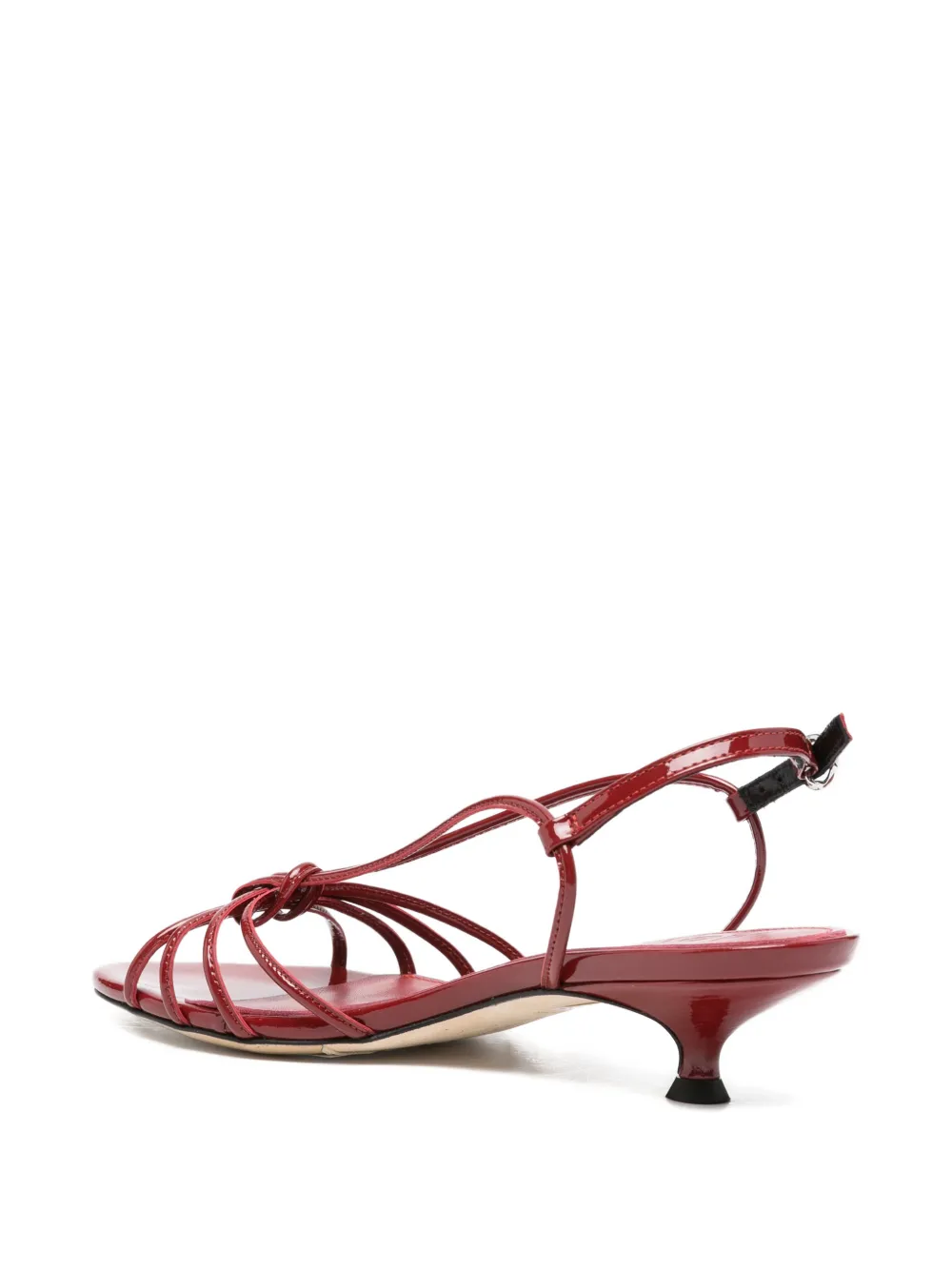 Aeyde knotted patent-leather sandals Rood