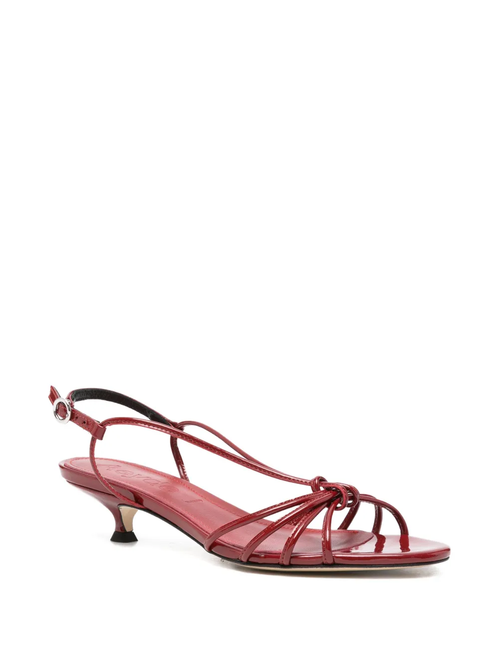 Aeyde knotted patent-leather sandals Rood