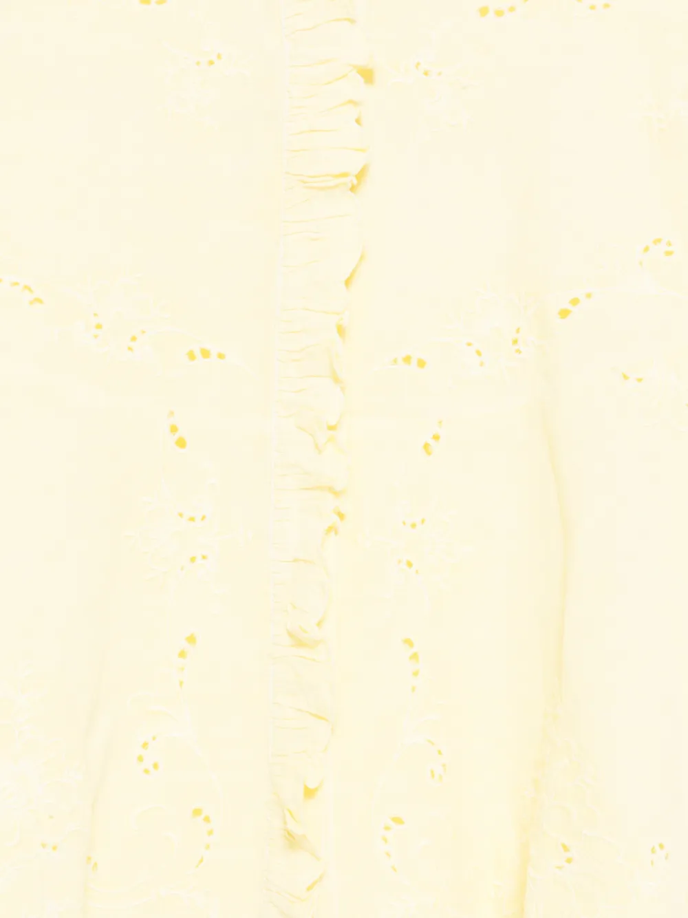 Antik Batik Fanie broderie anglaise blouse met ruches Geel