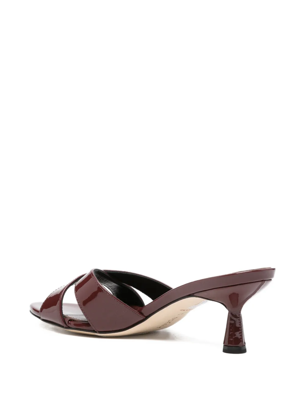 Aeyde cross-over patent-finish sandals Rood