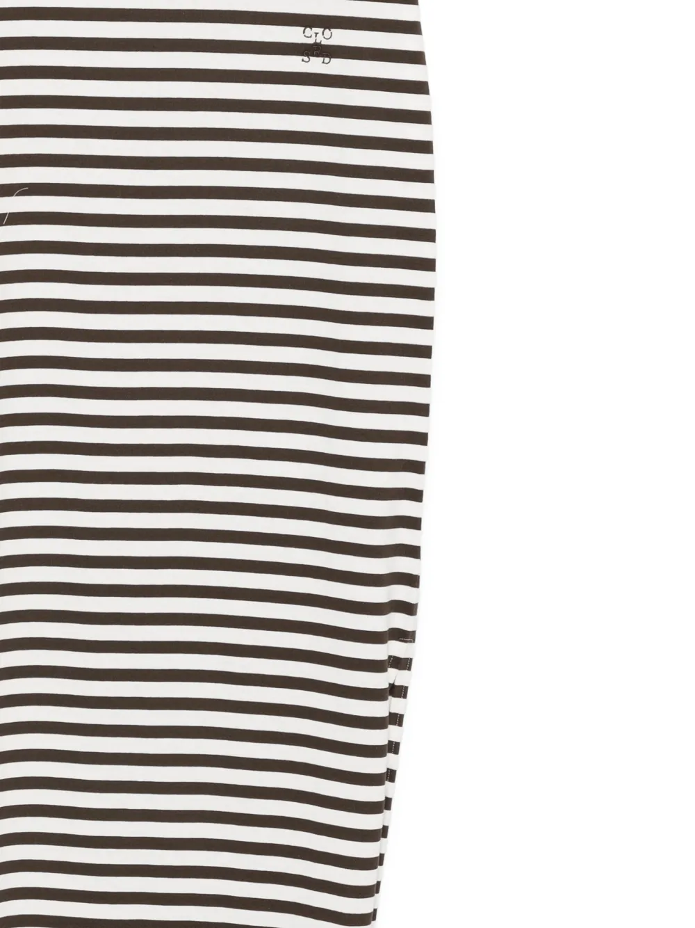 Closed Gestreepte jurk met logoprint Bruin