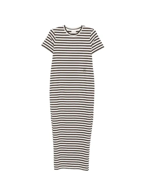 Closed striped logo-print dress