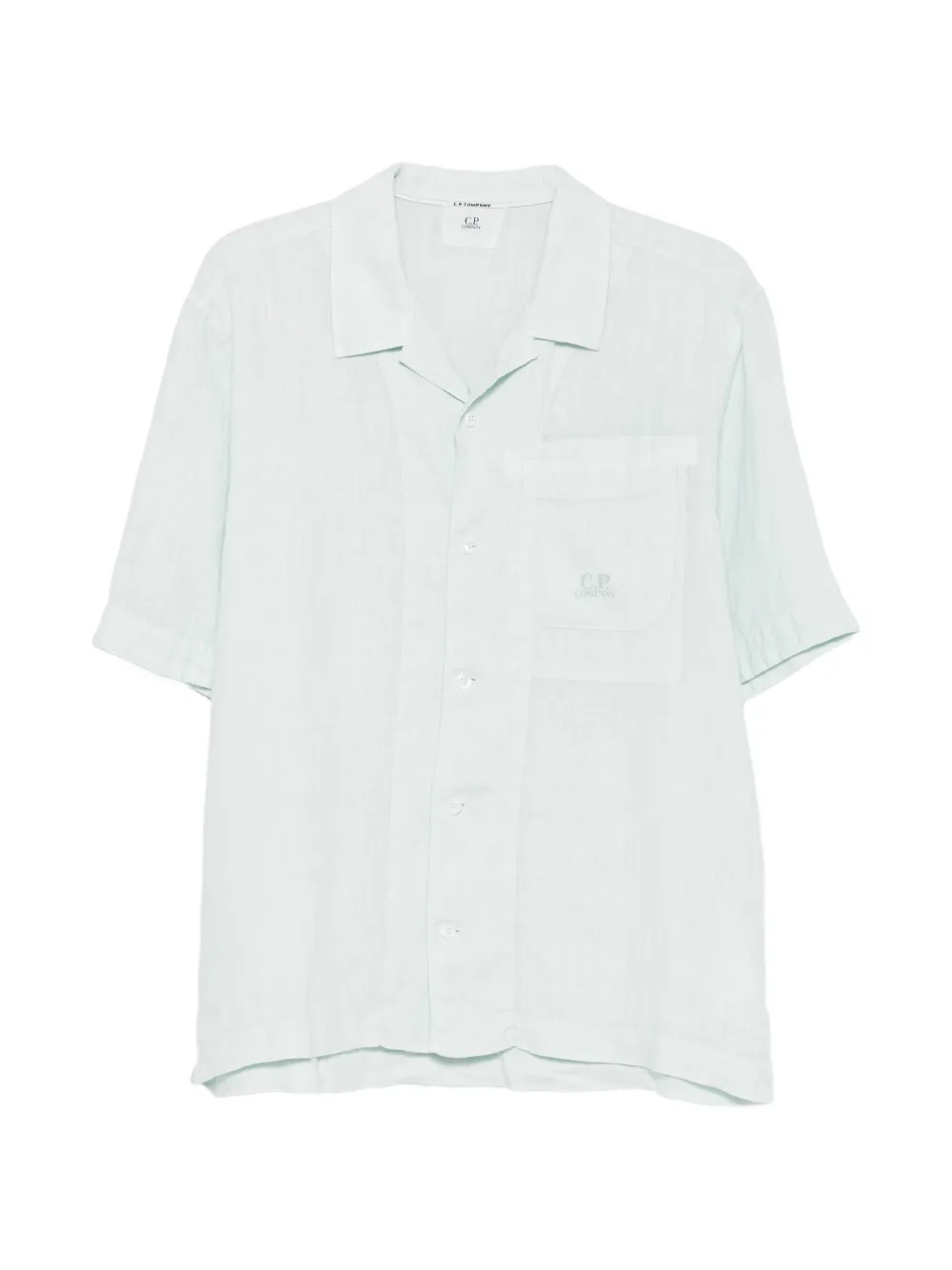 C.P. Company logo-embroidered short-sleeve shirt - Blu