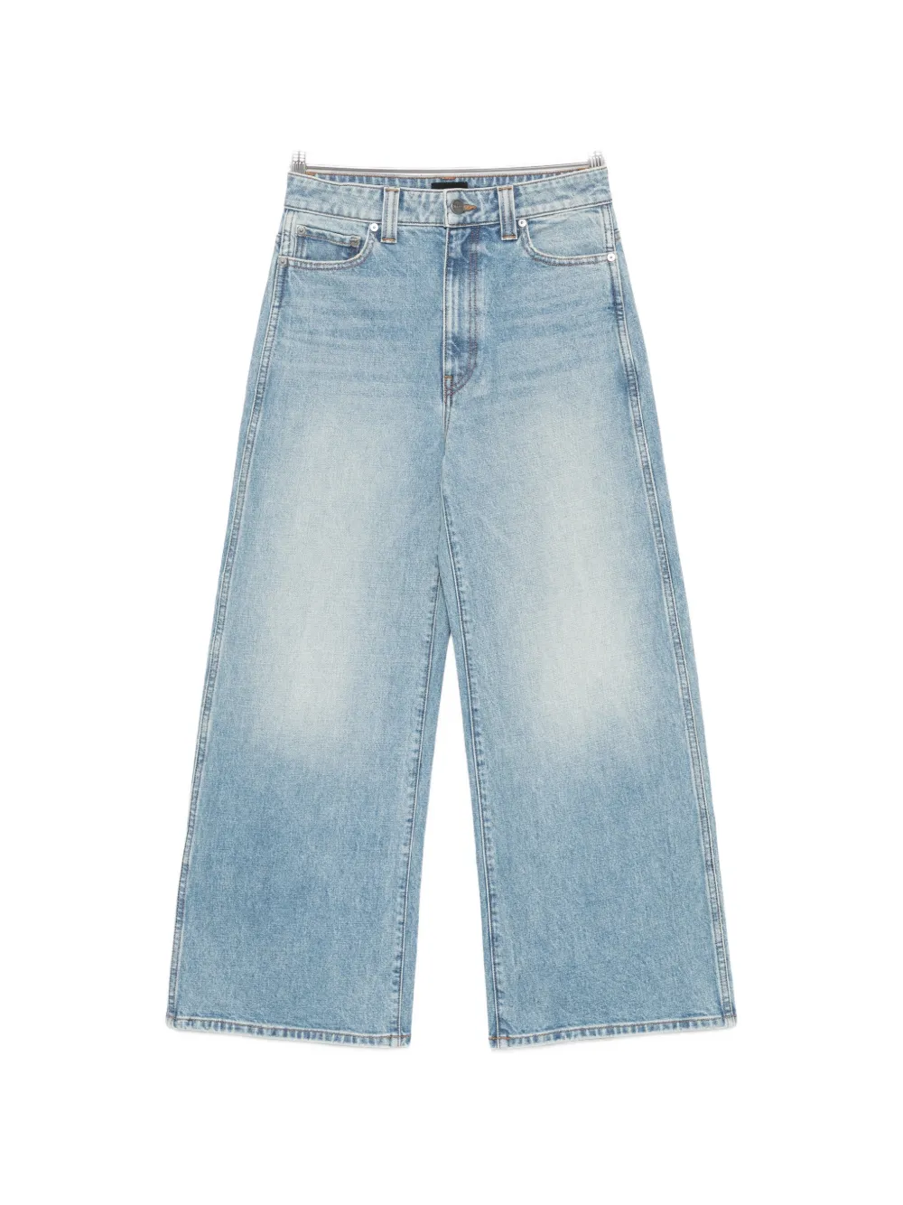 Khaite Faded Wide-leg Jeans In Blue