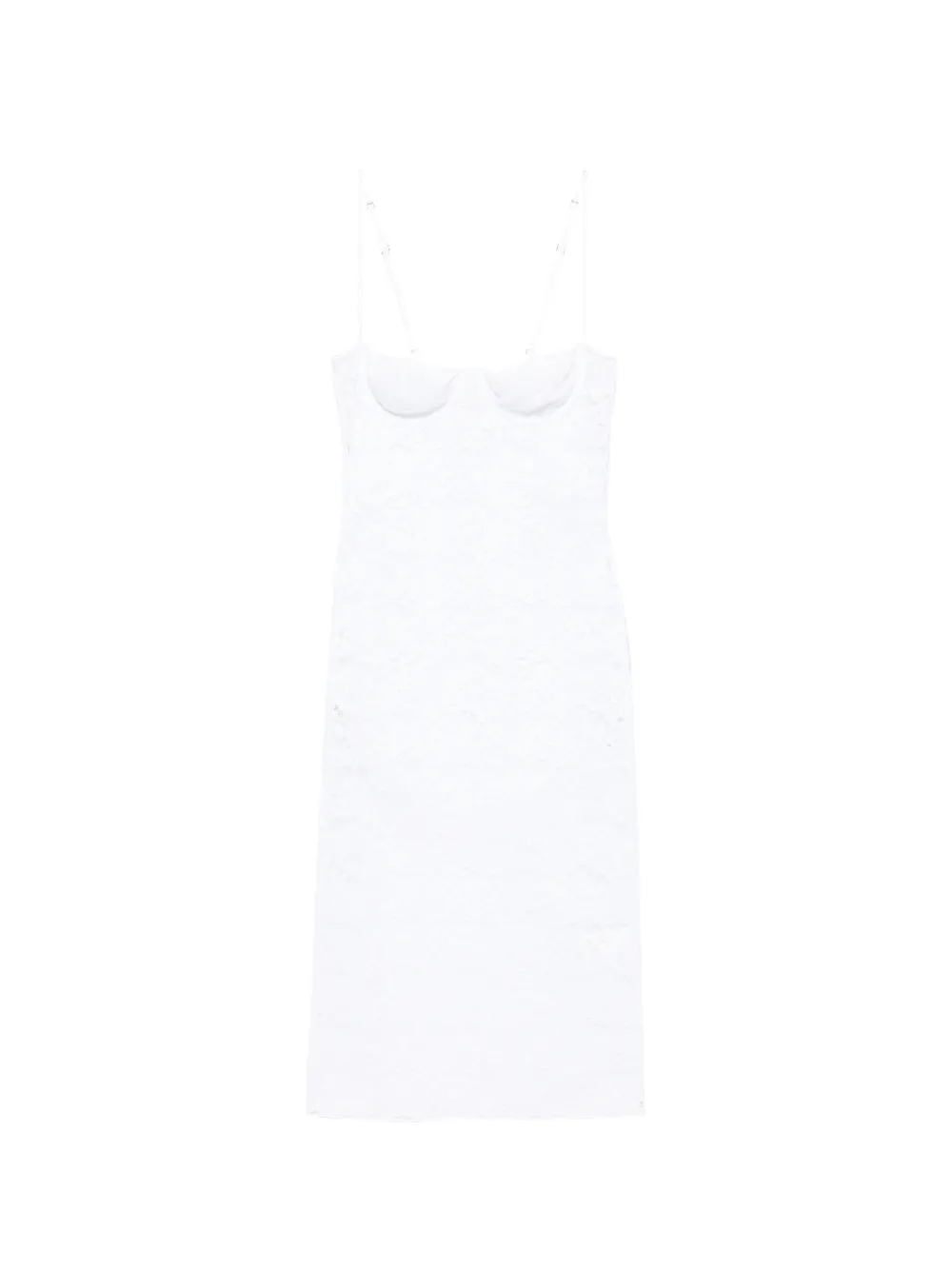 Oséree lace-overlay underwired dress - Bianco