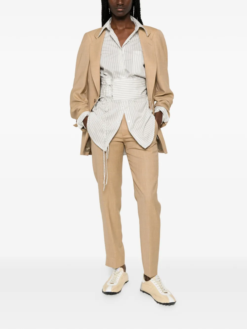 MM6 Maison Margiela Pantalon met split Beige