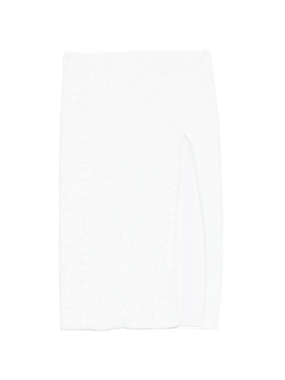Oséree sequin-embellished side-slit midi skirt - Bianco