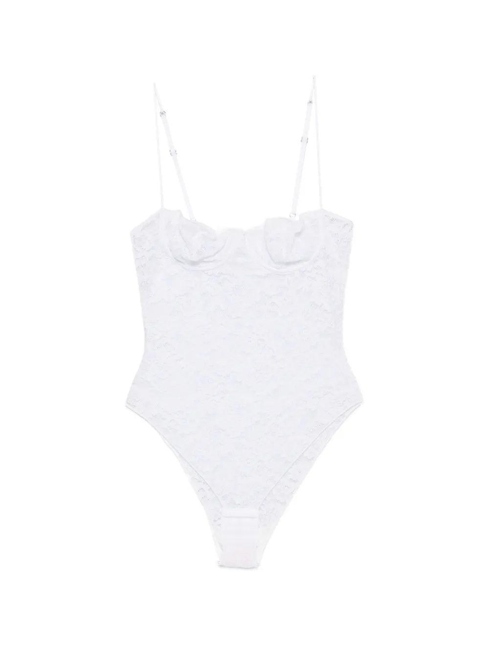 Oséree 레이스 자수 언더와이어 바디수트 | 화이트 | Image 1