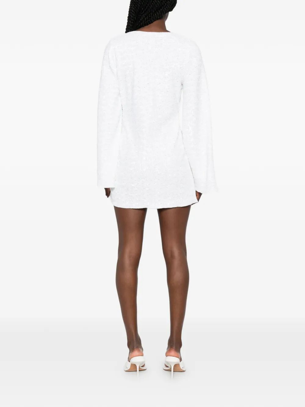 Oséree Mini-jurk met pailletten en ringdetail Wit