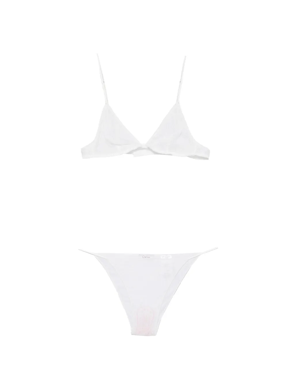 Oséree lace-trim lingerie set (set of two) - Bianco