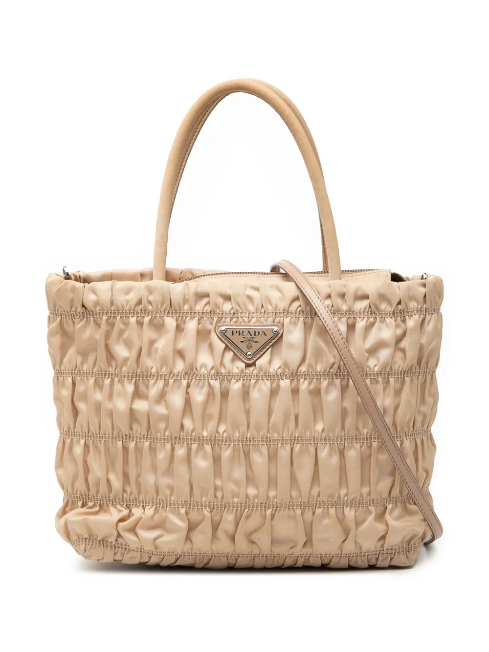 Prada Pre-Owned 2010-2026 Tessuto Gaufre satchel - Toni neutri