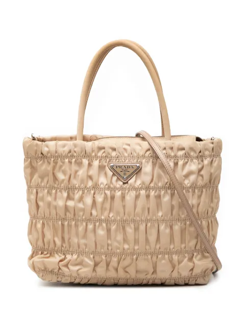 Prada Pre-Owned bolsa satchel Tessuto Gaufre 2010-2026