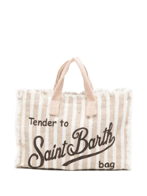 MC2 Saint Barth striped frayed-edge phone bag