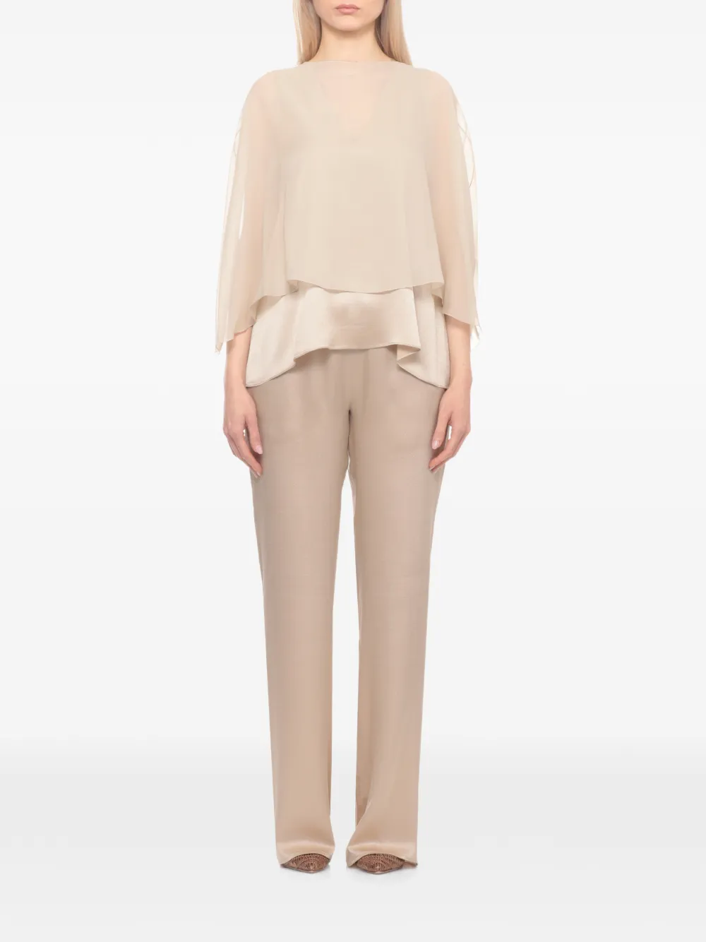 Antonelli sheer scarf - Neutrals