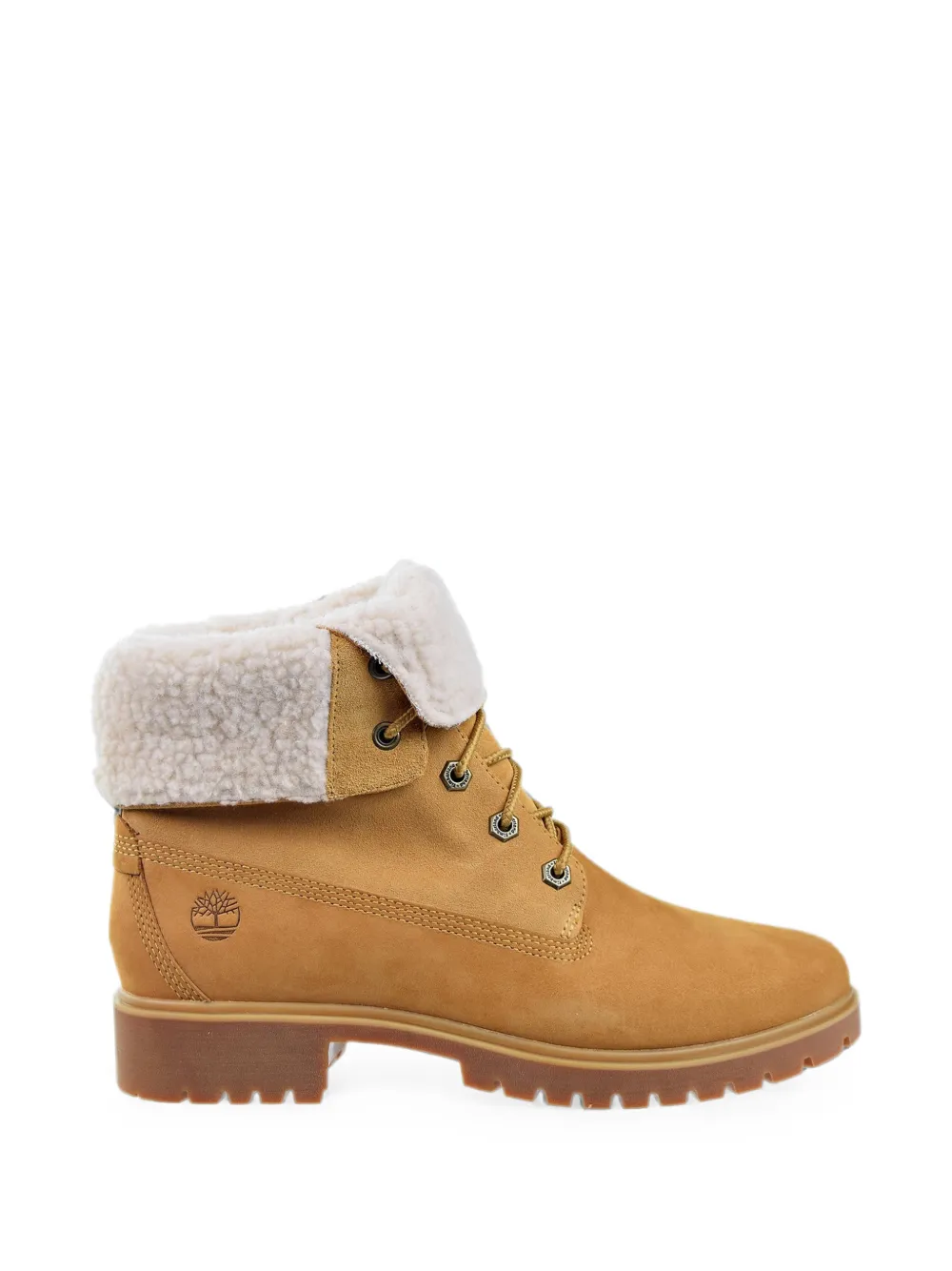 Timberland Jayne Waterproof Fleece Fold-down Boot Wmns "wheat" In Brown