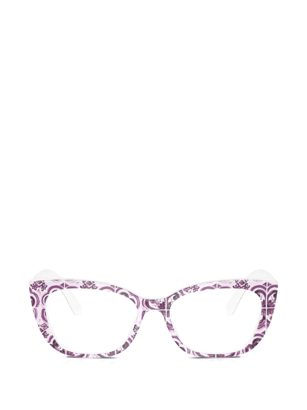 Dolce & Gabbana Eyewear Majolica-print cat-eye glasses - Viola
