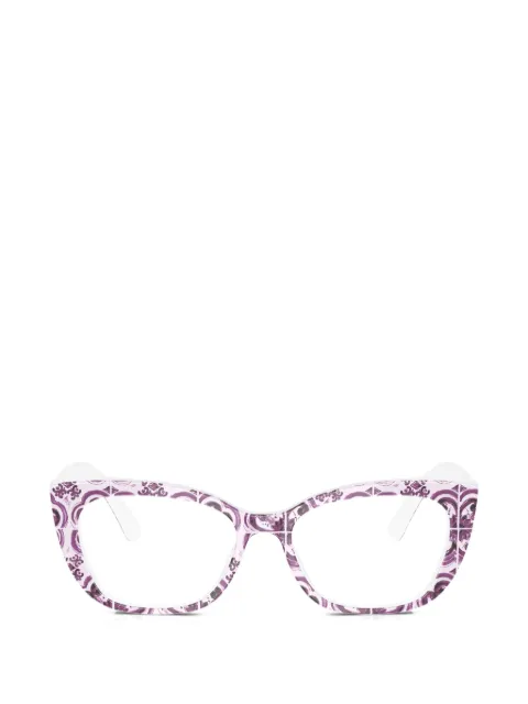 Dolce & Gabbana Eyewear Majolica-print cat-eye glasses