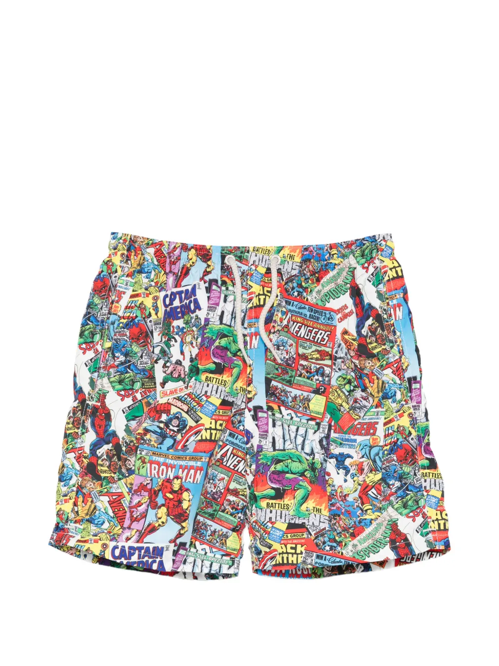 MC2 Saint Barth Kids x Marvel Comics Jean Lighting printed swim shorts - Bianco