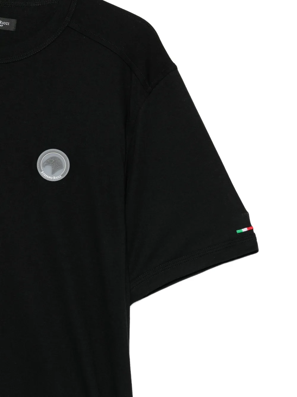 Stefano Ricci T-shirt met logopatch Zwart