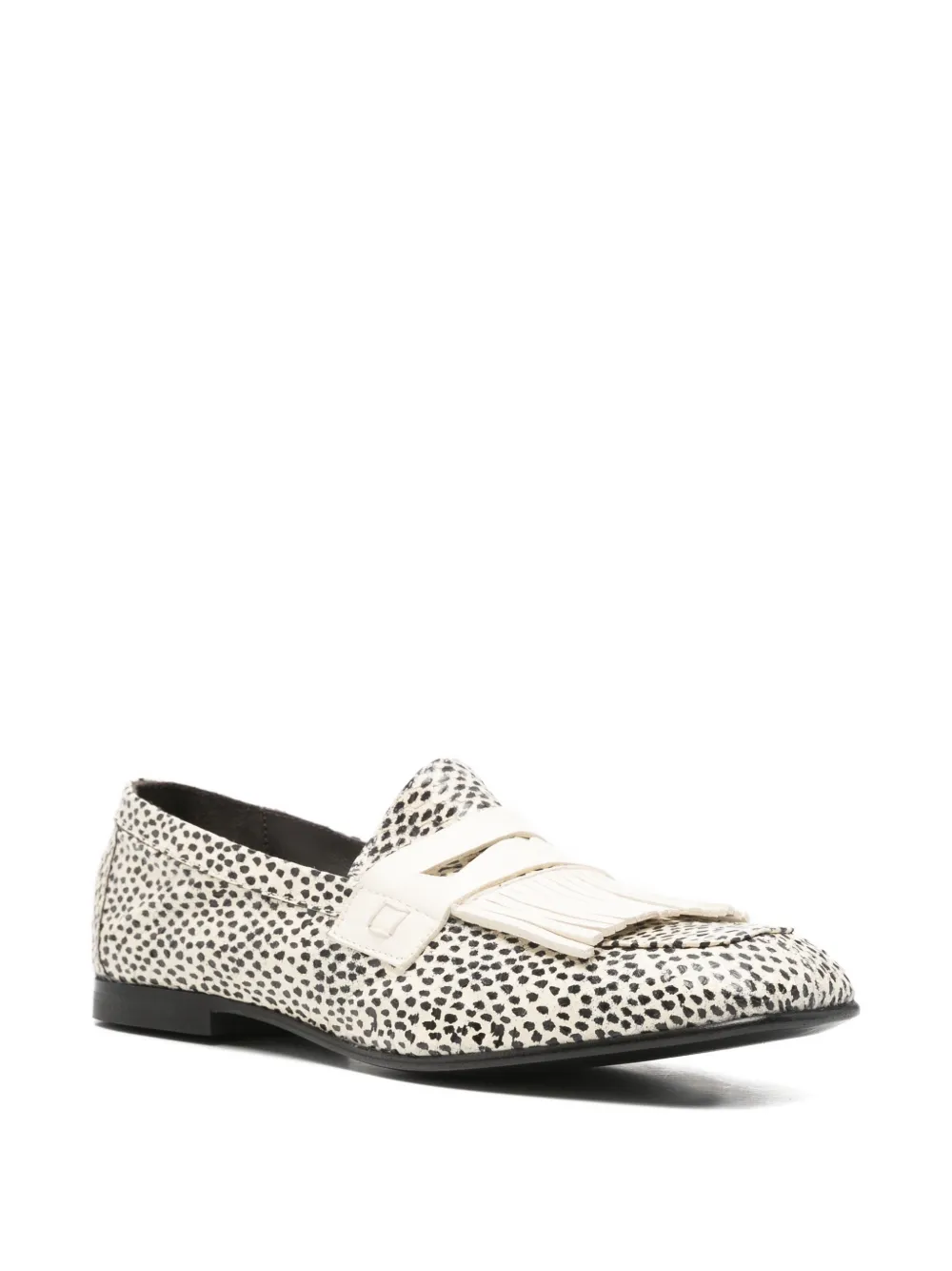 COLLECTION PRIVEE? snake-print kiltie loafers Beige