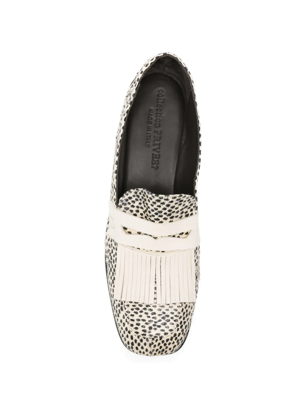 COLLECTION PRIVEE? snake-print kiltie loafers Beige