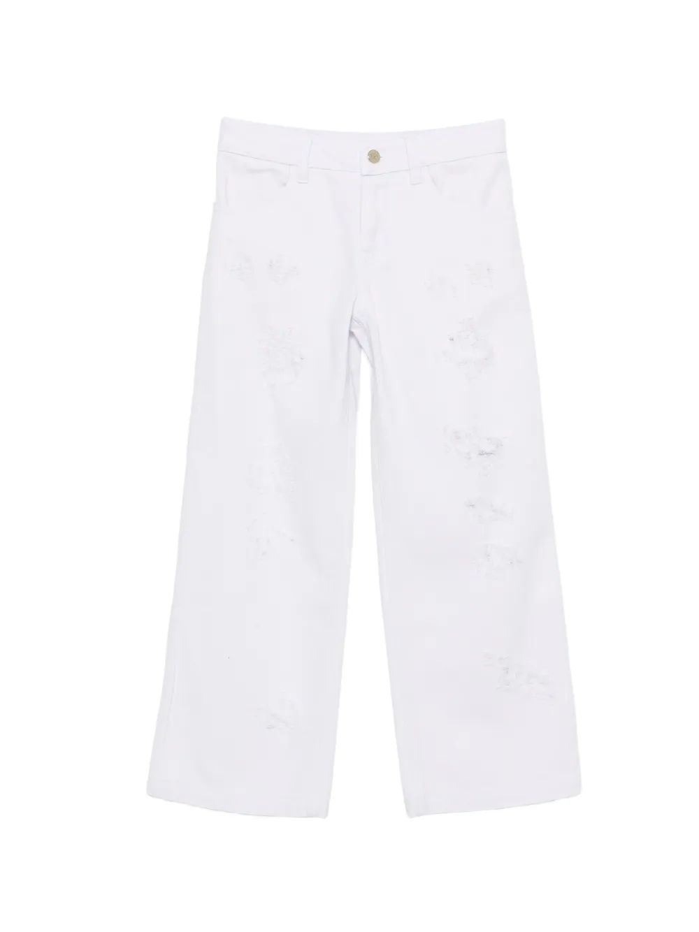Miss Blumarine distressed-effect jeans - Bianco