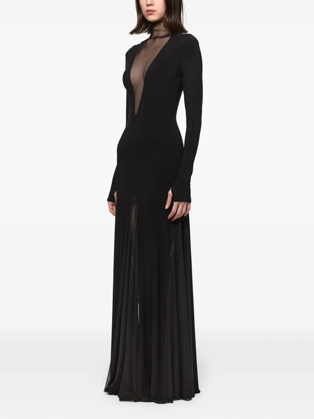 Atu Body Couture Maxi-jurk met mesh vlak Zwart