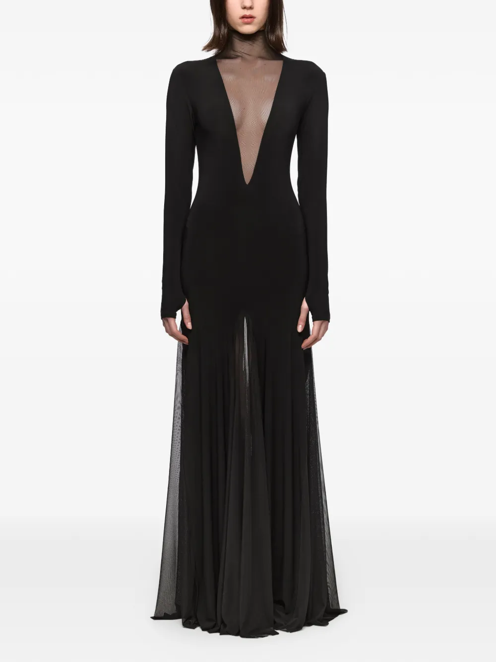 Atu Body Couture mesh-panelled maxi dress - Nero
