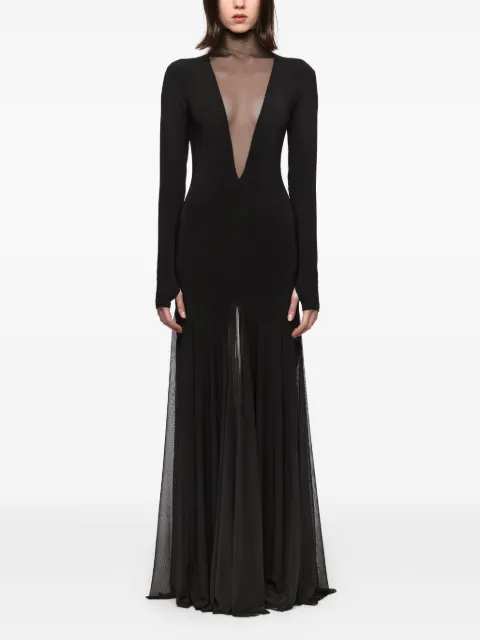 Atu Body Couture mesh-panelled maxi dress