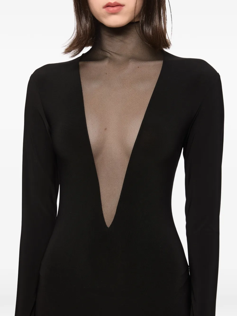 Atu Body Couture Maxi-jurk met mesh vlak Zwart