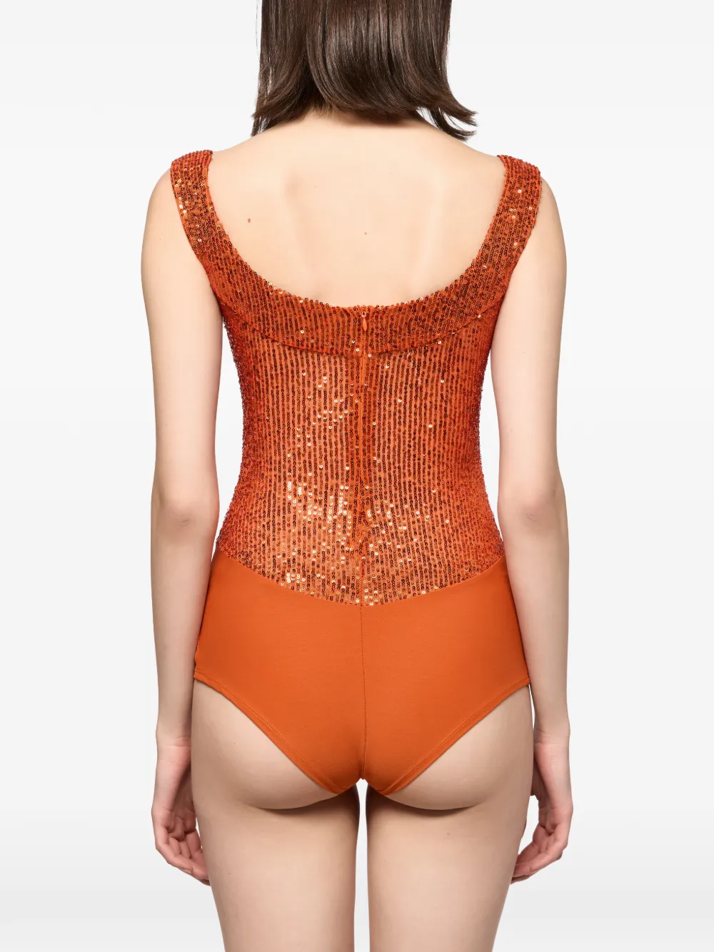 Atu Body Couture Body verfraaid met pailletten Oranje