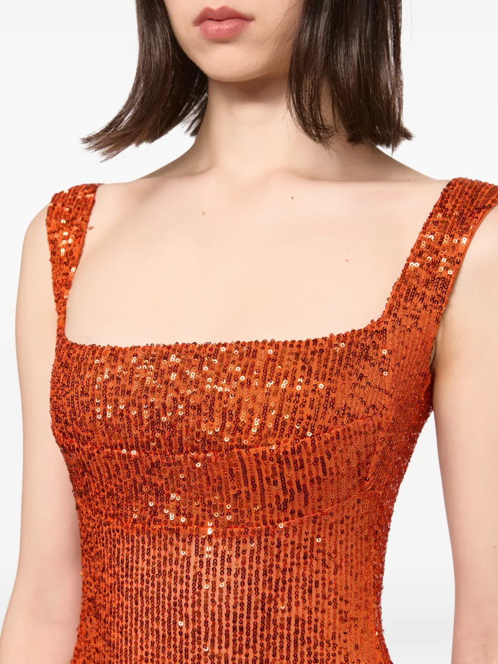 Atu Body Couture Body verfraaid met pailletten Oranje