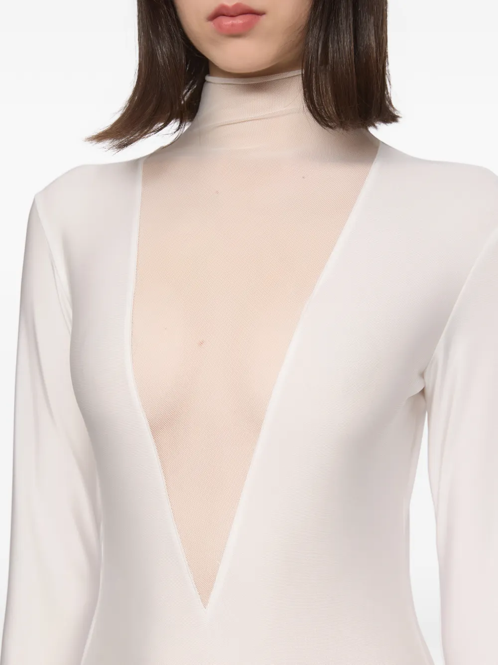 Atu Body Couture Romper met lange mouwen Beige