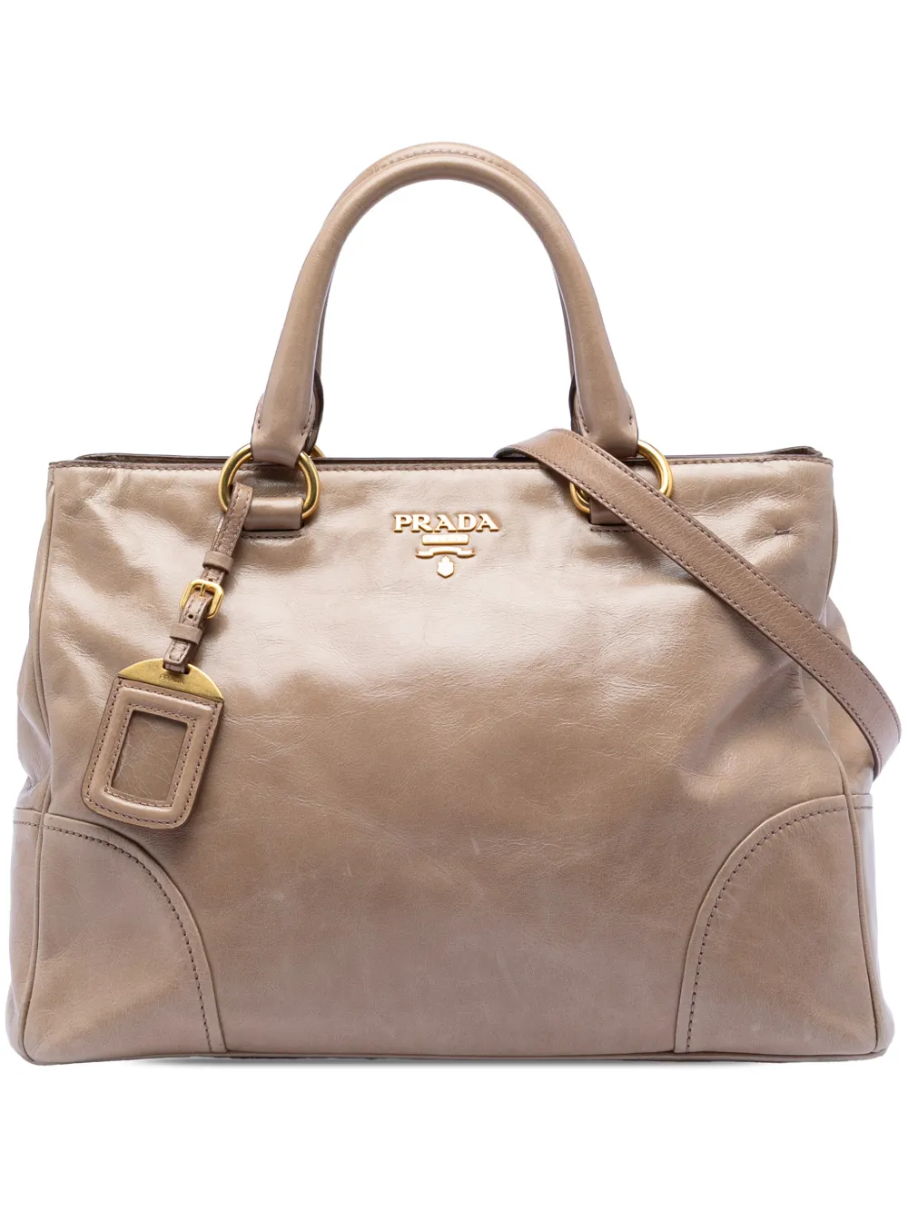 Prada Pre-Owned 2013-2026 Vitello Shine Open Convertible Tote satchel - Toni neutri