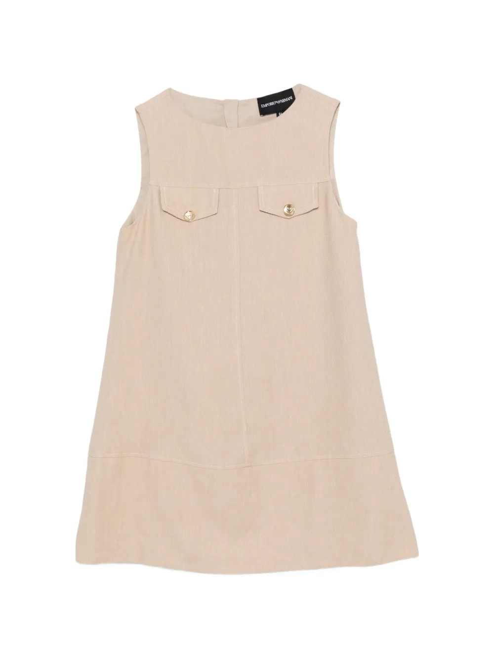 Emporio Armani Kids logo-button A-line dress - Nude